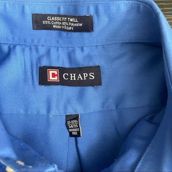 Chaps Men Classic Fit Twill Dress Shirt 15-15 1/2 - Picture 7 of 10